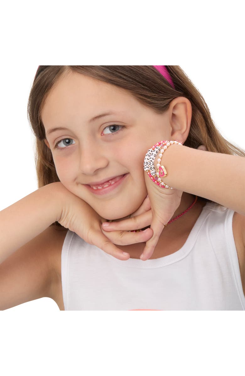 Juicy Couture Kids "Juicy" Heart Charm 3-Piece Beaded Bracelets, Alternate, color, Multicolor
