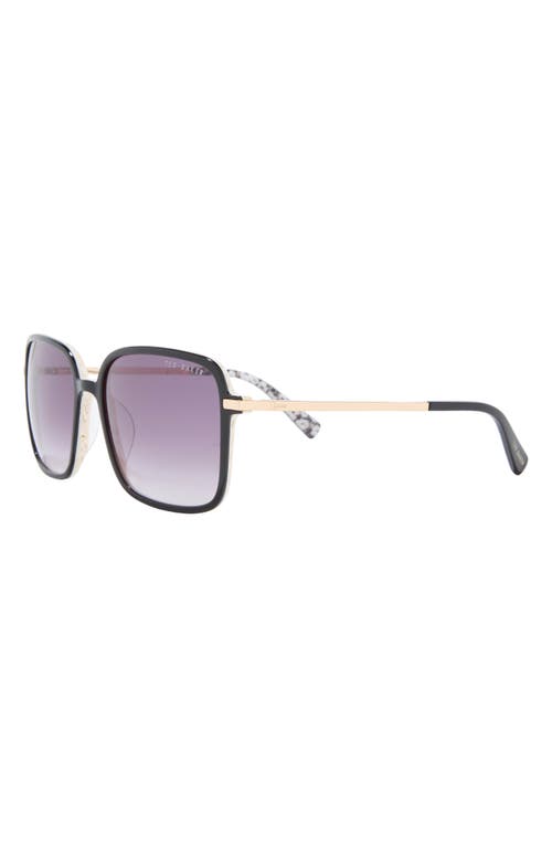 Ted Baker 57mm Gradient Square Sunglasses In Black