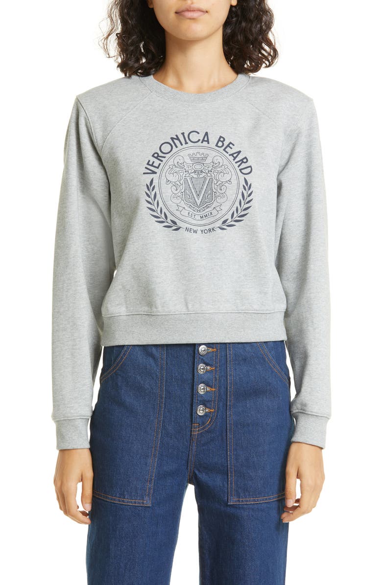 Veronica Beard Beaumont Logo Cotton Blend Graphic Sweatshirt, Main, color,
