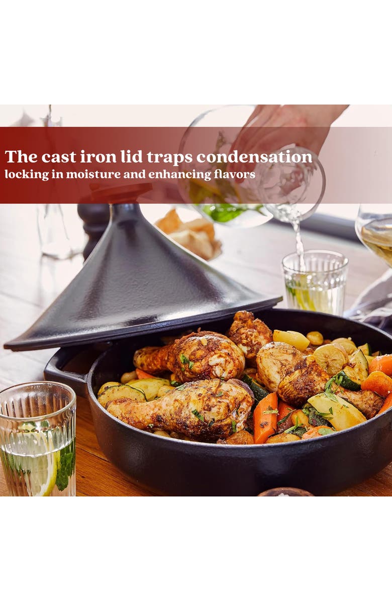 Alva Nori 3Qt Enameled Cast Iron Tagine Pot, Alternate, color, Black