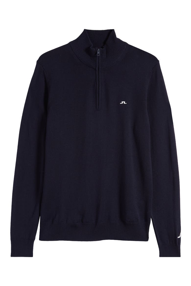 Kian Quarter Zip Wool Sweater, Alternate, color, JL NAVY