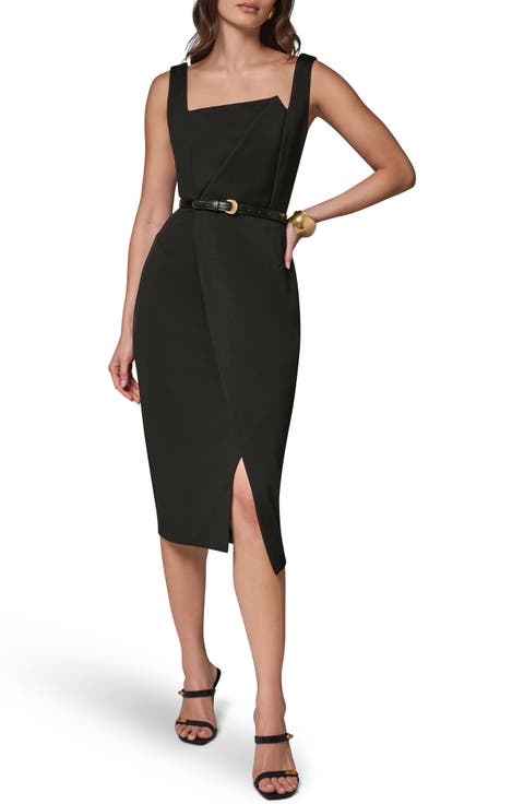 Faux Wrap Sheath Dress