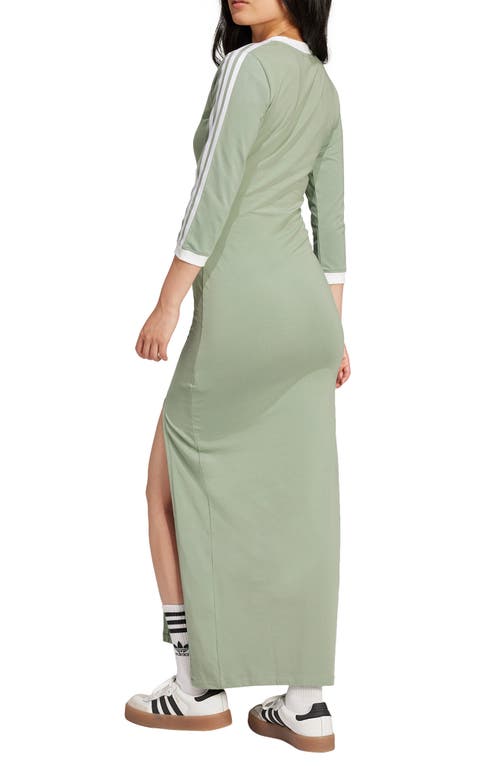 Adidas Originals Adicolor Classics 3-stripes Maxi Dress In Silver Green