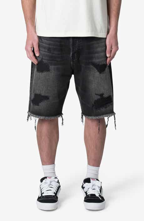 mnml Elongated Ripped Denim Shorts