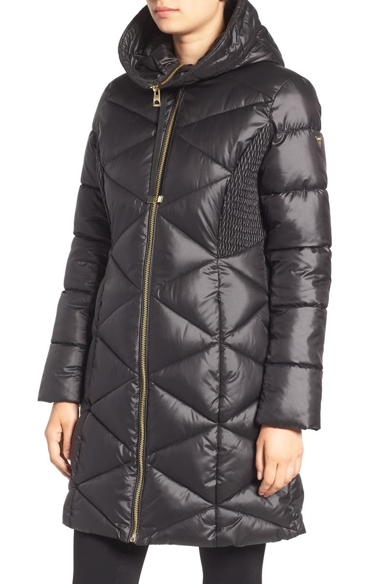GUESS Quilted Puffer Coat with Faux Fur Trim, Alternate, color, 