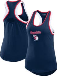 WEAR by Erin Andrews Women's WEAR by Erin Andrews Navy Cleveland Guardians Colorblock Racerback Tank Top