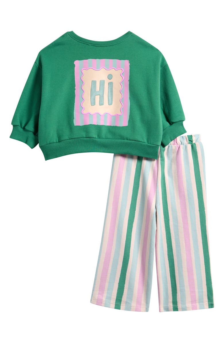 NEXT Kids' Graphic Sweatshirt & Pants Set, Alternate, color, Green