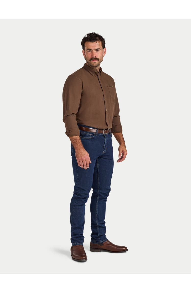 Raging Bull Long Sleeve Brushed Herringbone Shirt, Alternate, color, Brown