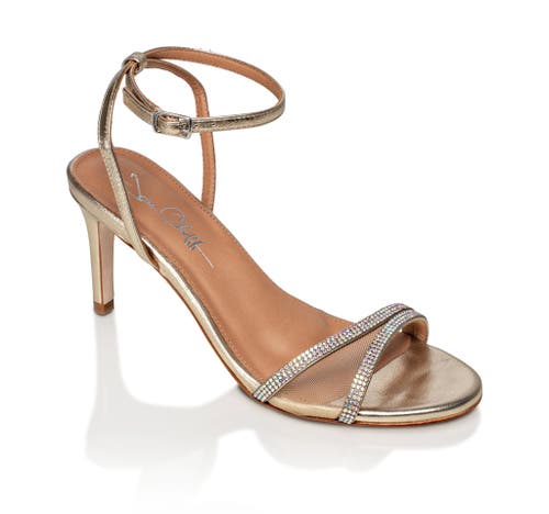 Joan Oloff Shoes Fame Ankle Strap Sandal Heel In Gold