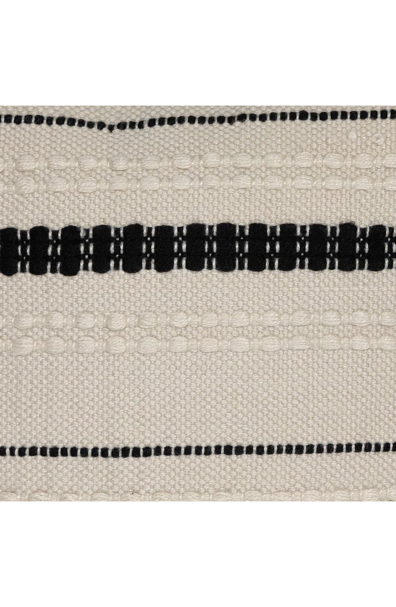 Northlight 20" White and Black Handloom Woven Outdoor Square Throw Pillow, Alternate, color, White