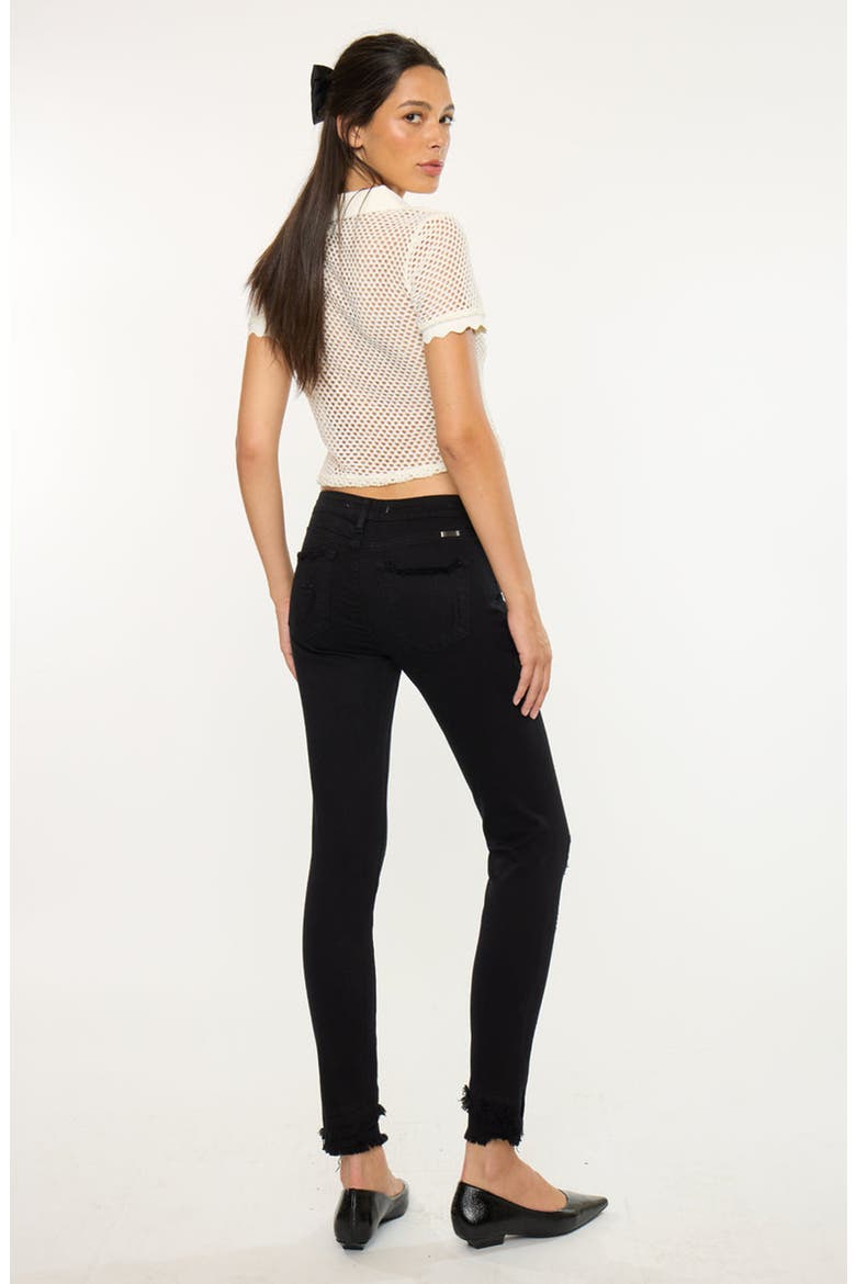 Lana Mid Rise Ankle Skinny Stretch Jeans, Alternate, color, Black