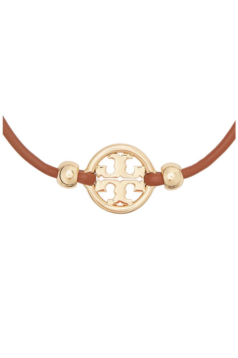 Icon Slider Bracelet, Alternate, color, TORY GOLD / CUOIO