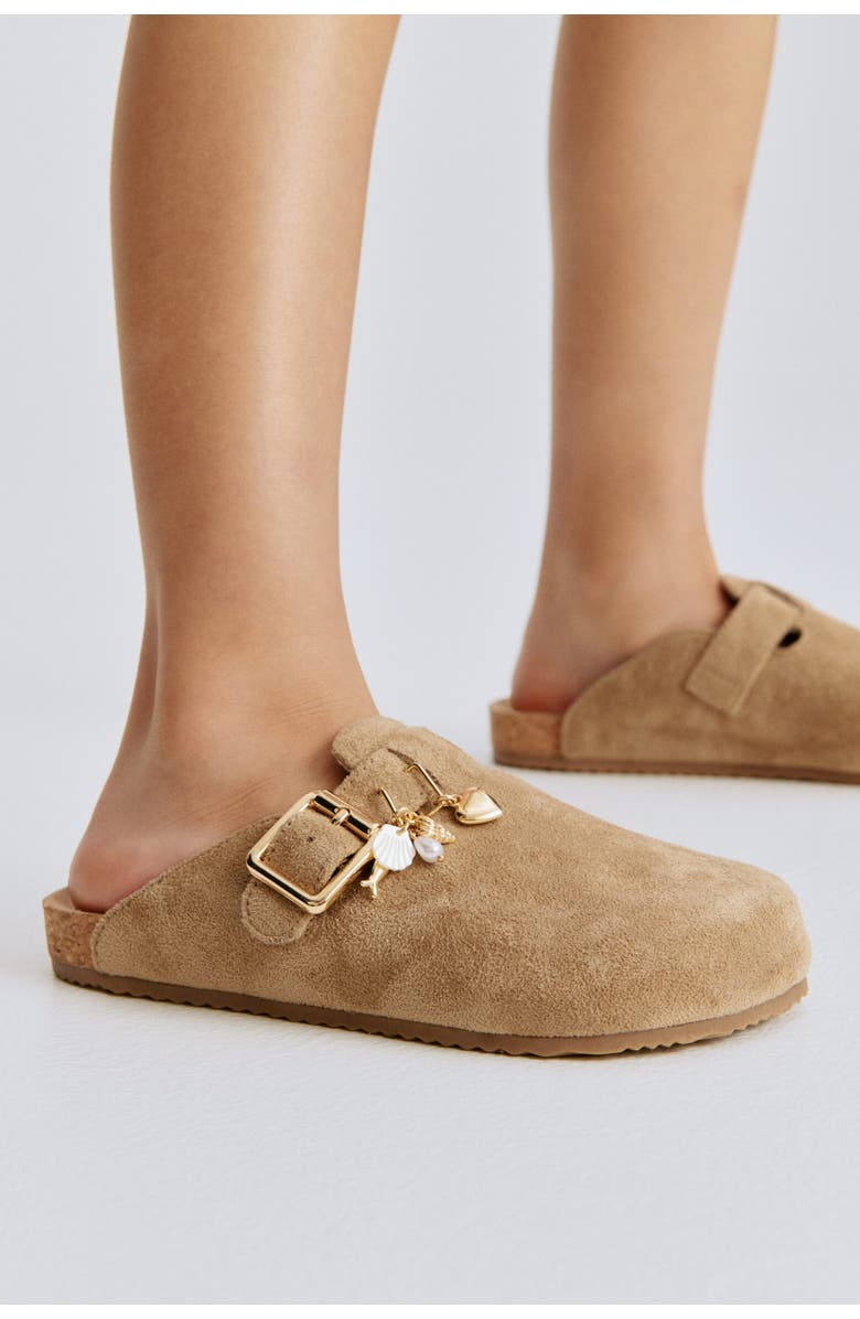 H&M Charm-detail Footbed Mules, Main, color, Beige