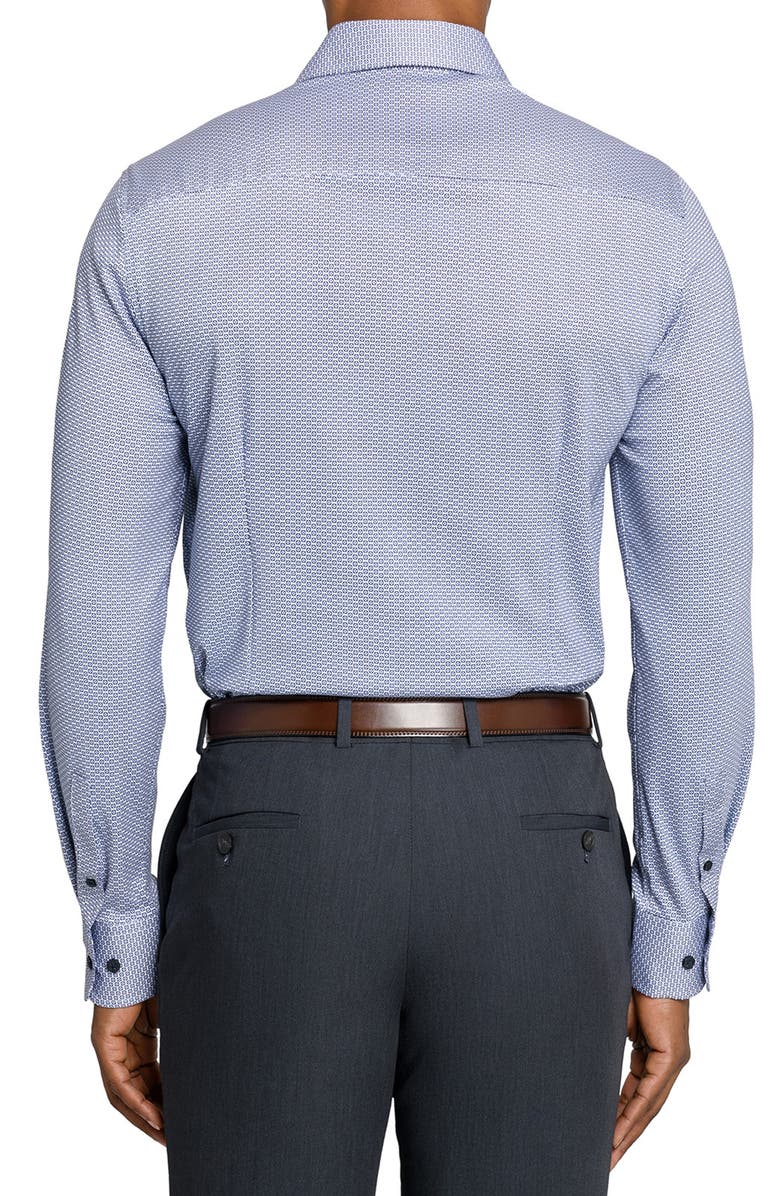 W.R.K Reworked Slim Fit Purple Medallion Print Cotton Dress Shirt, Alternate, color, White/ Purple