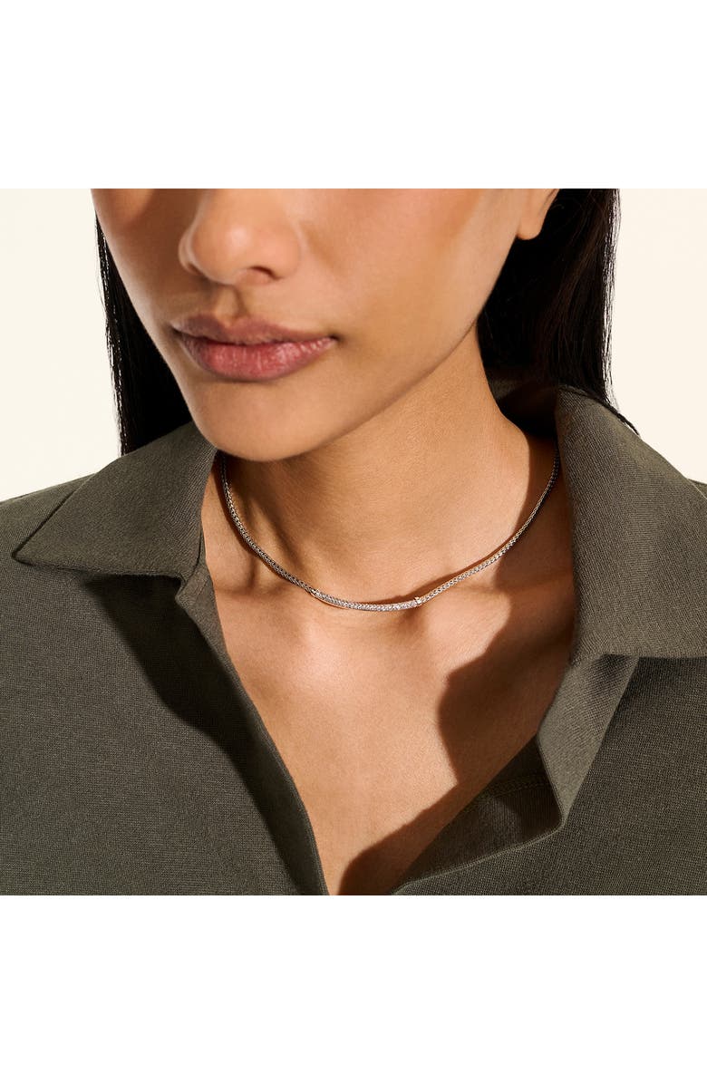 John Hardy JH Essential Diamond Pavé Necklace, 2.5mm, Alternate, color, Silver/ White Diamond