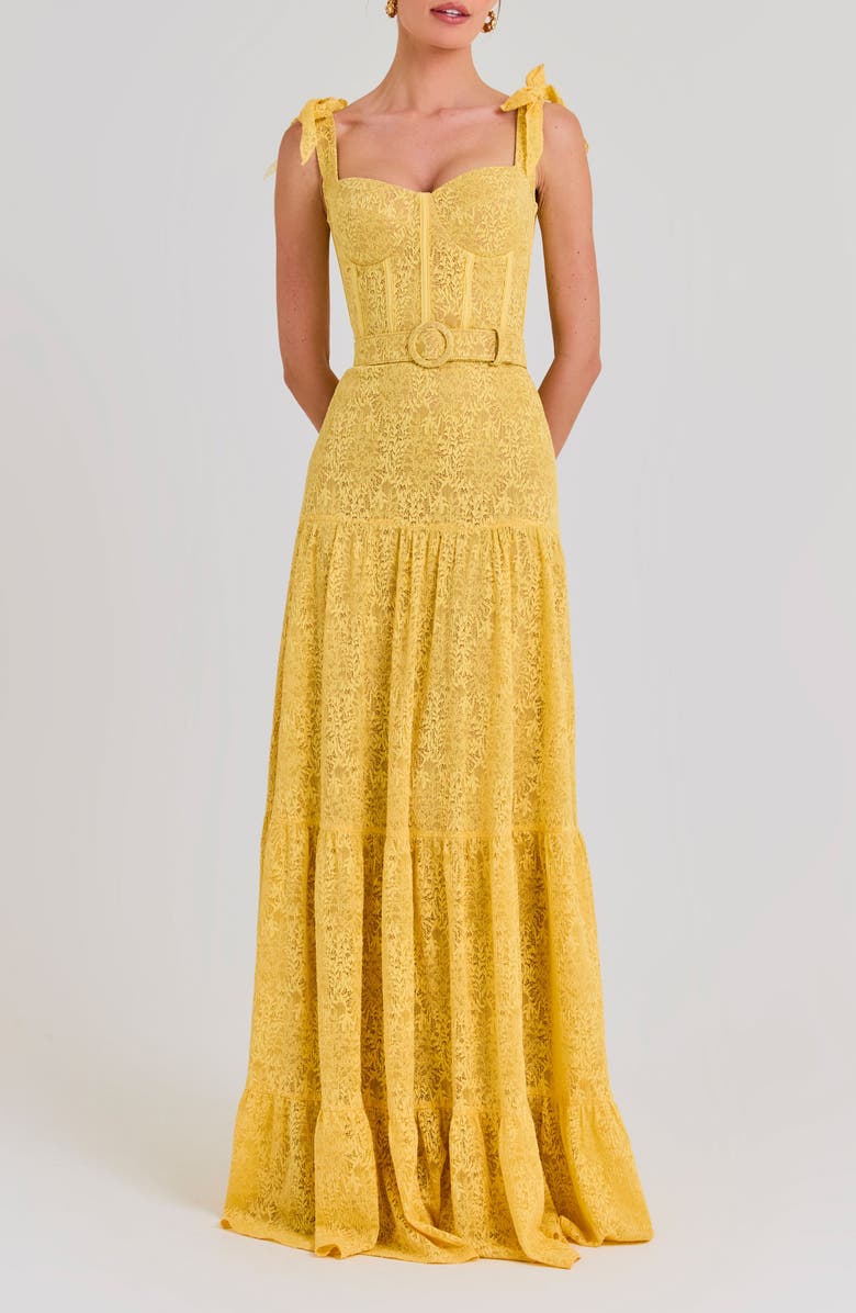 NADINE MERABI Miranda Belted Gown, Main, color, Yellow