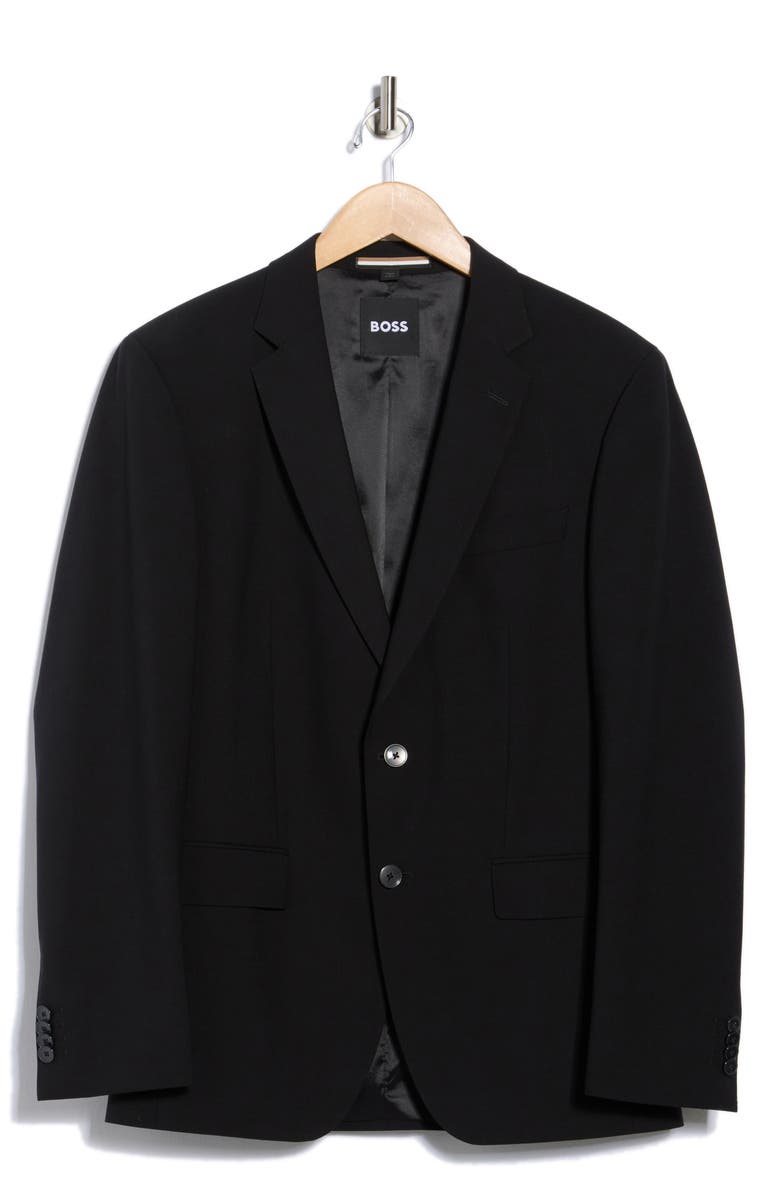 BOSS Huge Virgin Wool Blend Sport Coat, Alternate, color, Black