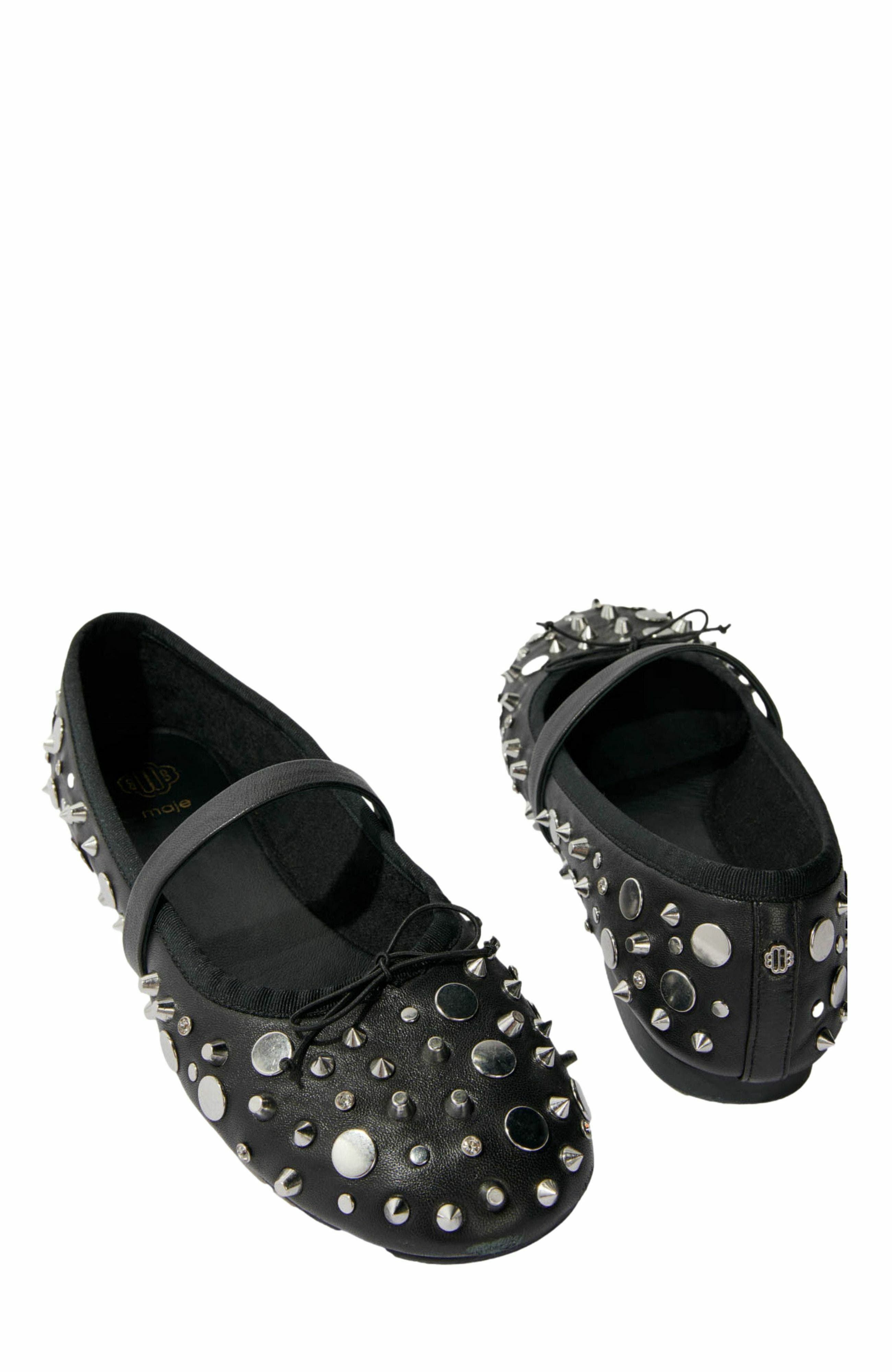 maje Studded ballet flats, Alternate, color, 