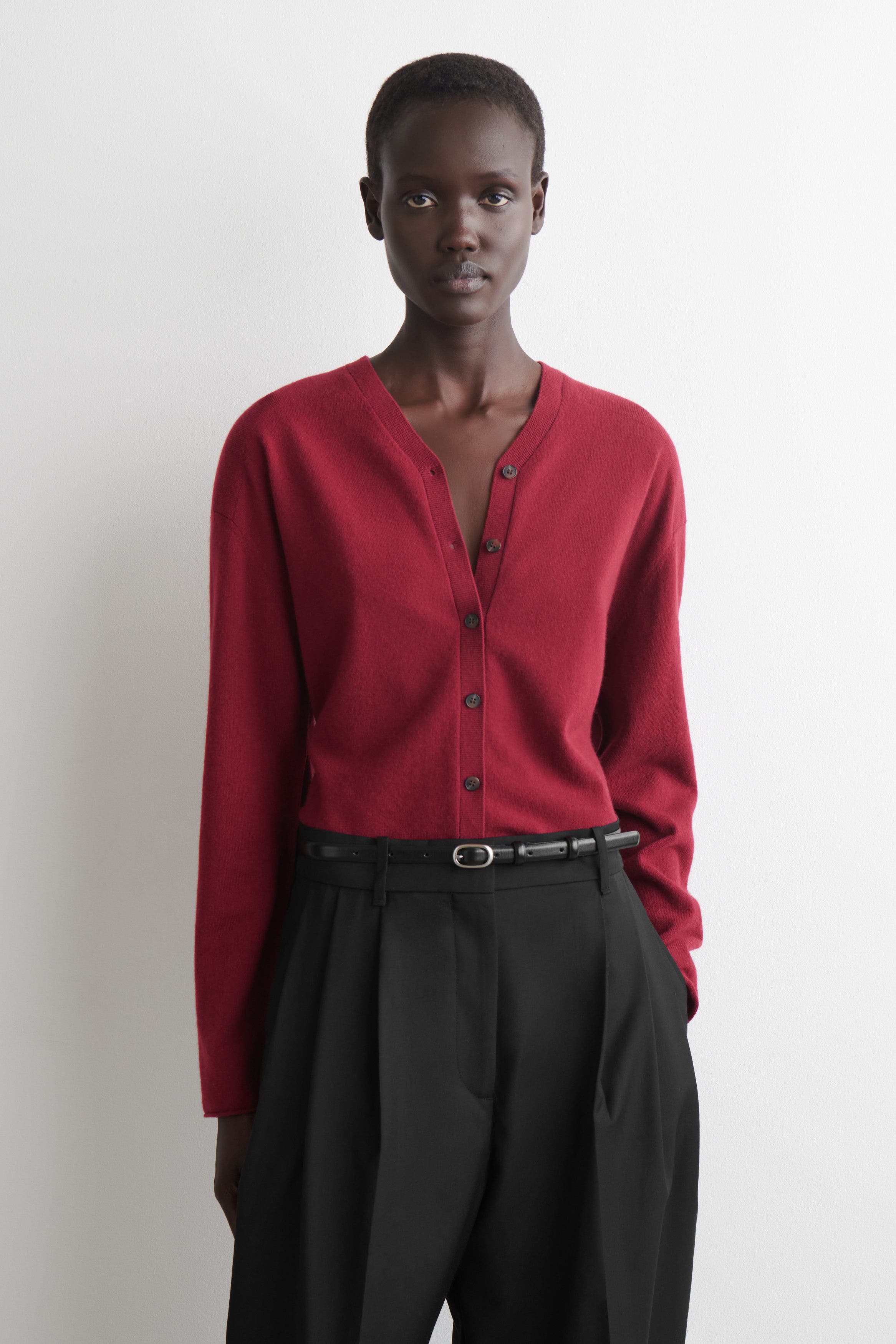 Merino Wool V-Neck Cardigan - image 5