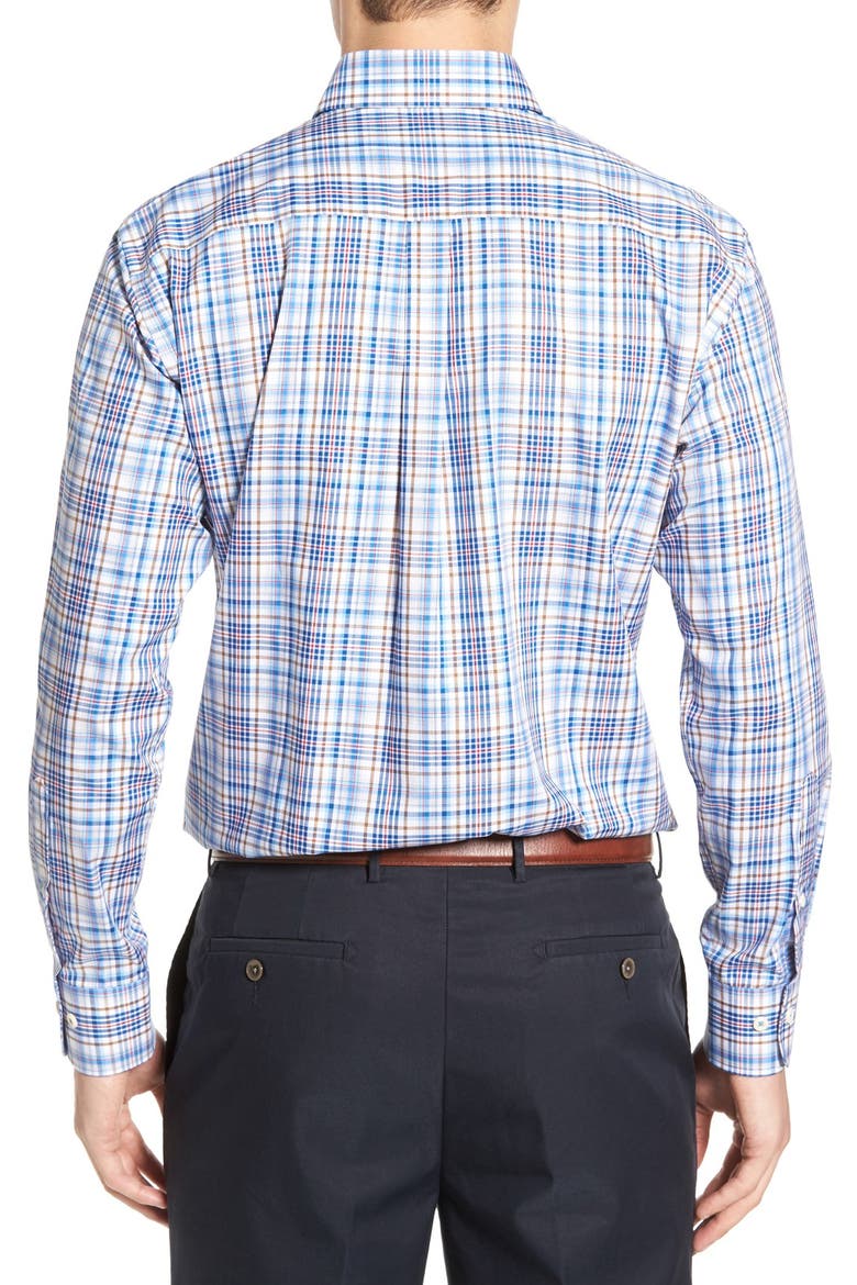 'Melange Plaid' Regular Fit Sport Shirt, Alternate, color, HAWAIIAN BLUE