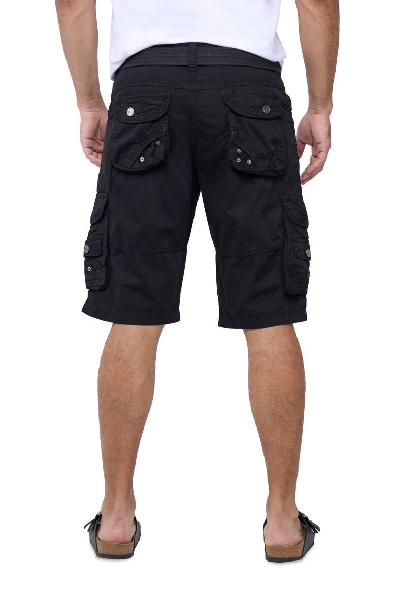 Belted Bermuda Cargo Shorts, Alternate, color, BLACK