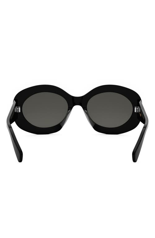 Celine Triomphe 54mm Round Sunglasses In Black