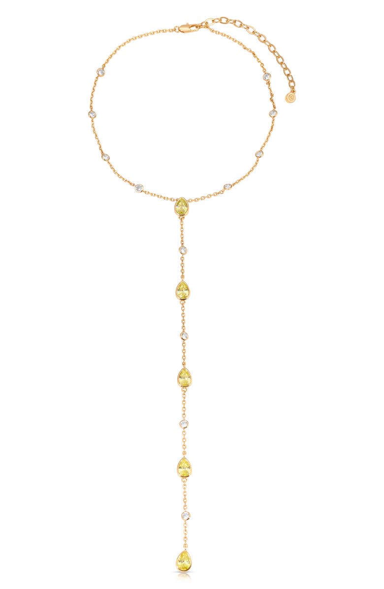 Ettika Marquise Stone Lariat Necklace, Alternate, color, Peridot