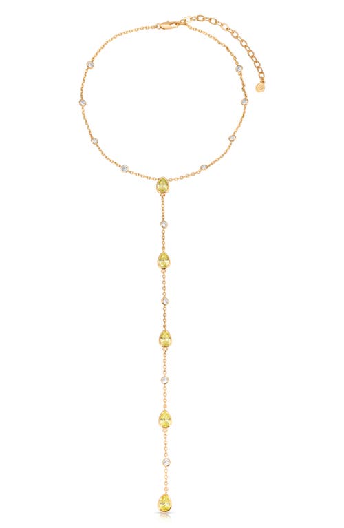 Ettika Marquise Crystal Lariat Necklace In Peridot