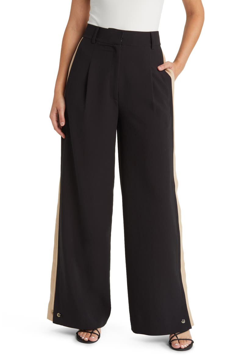 Margaret Wide Leg Pants, Main, color, BLACK/BEIGE