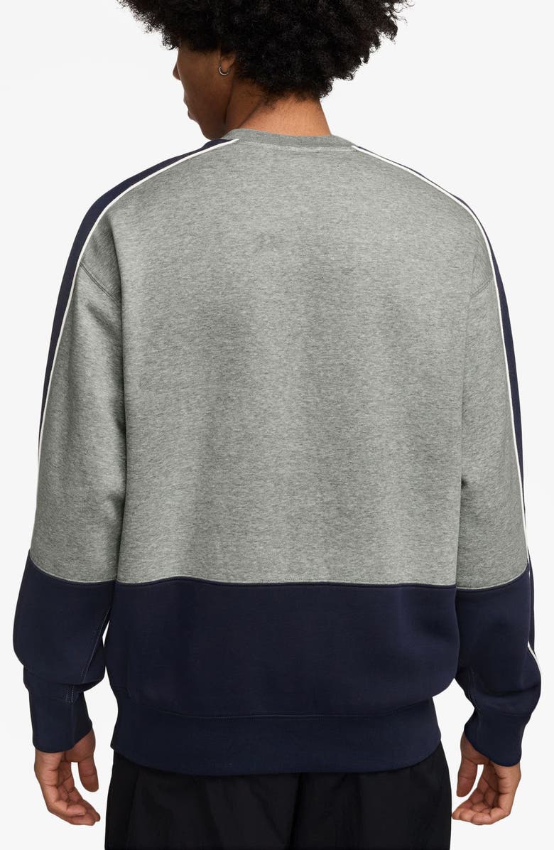 Nike Club Colorblock Fleece Pullover, Alternate, color, Dk Grey Heather/ Obsidian
