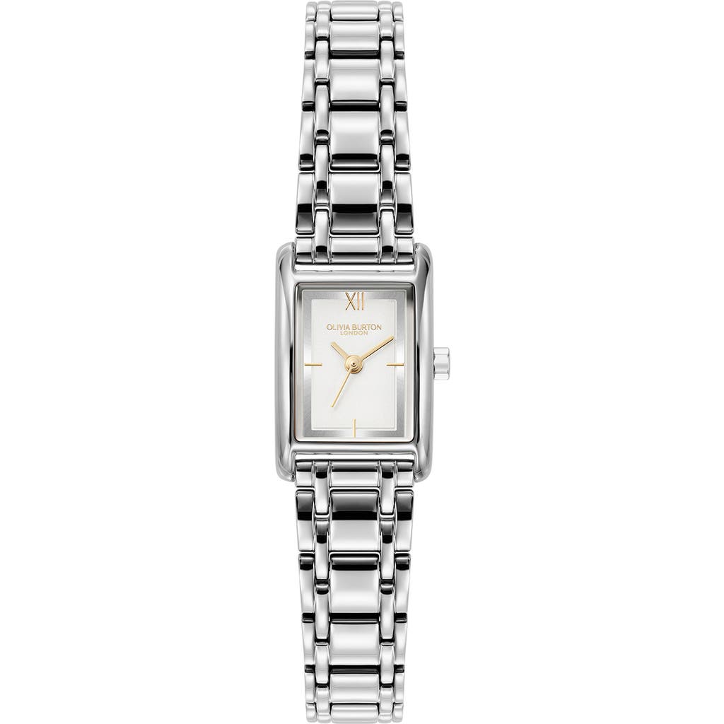 Olivia Burton Mini Grove Rectangular Bracelet Watch, 16mm In Metallic