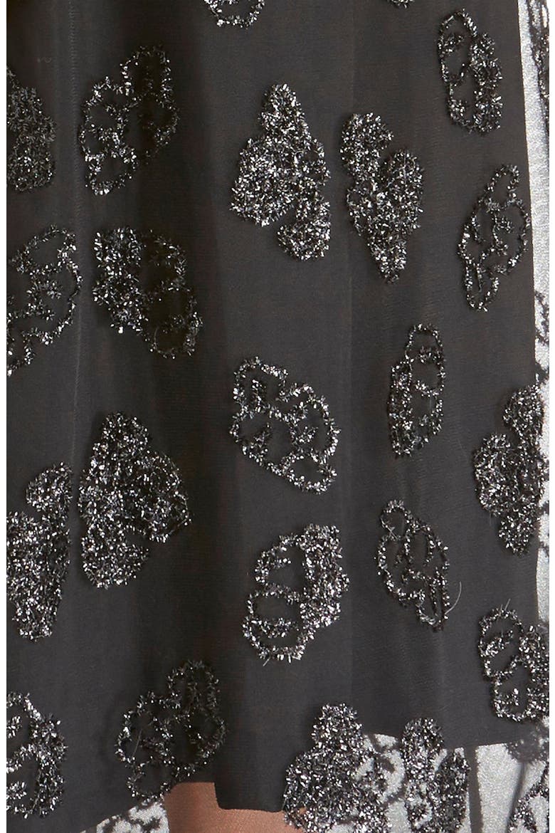 Tinsel Embroidered V-Neck Maxi Dress, Alternate, color, BLACK