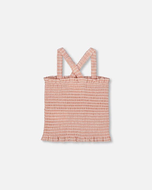 Deux Par Deux Girl's Smocked Tank Top Light Old Pink In Light Old Pink