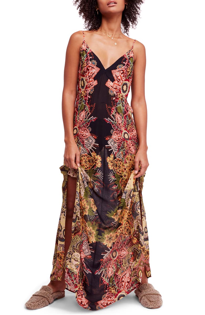 Free People Wildflower Print Maxi Slipdress, Alternate, color,