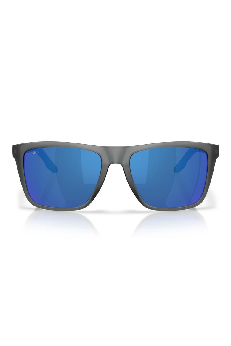 Mainsail XL 59mm Mirrored Polarized Square Sunglasses, Main, color, GRAY SMOKE / BLUE MIRROR 580P