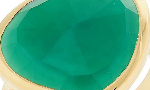 Monica Vinader Siren Green Onyx Ring In Gold