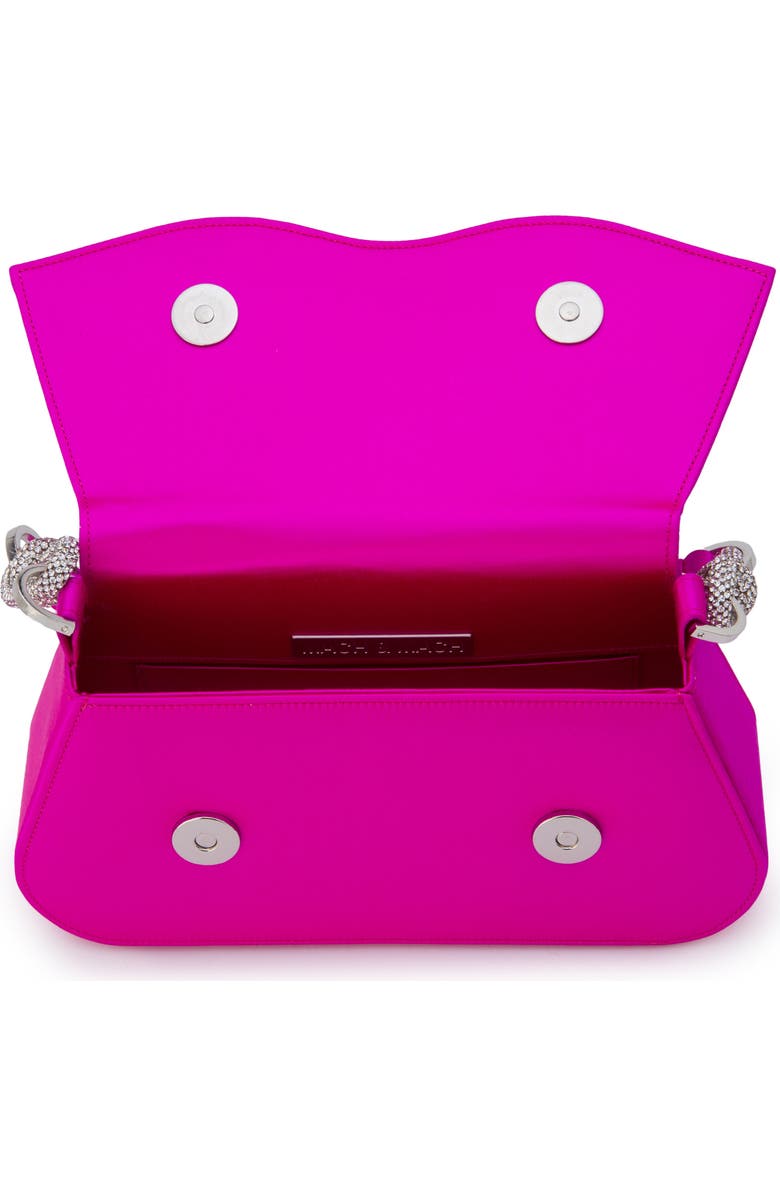 Mach & Mach Medium Carrie Crystal Flower Satin Shoulder Bag, Alternate, color,