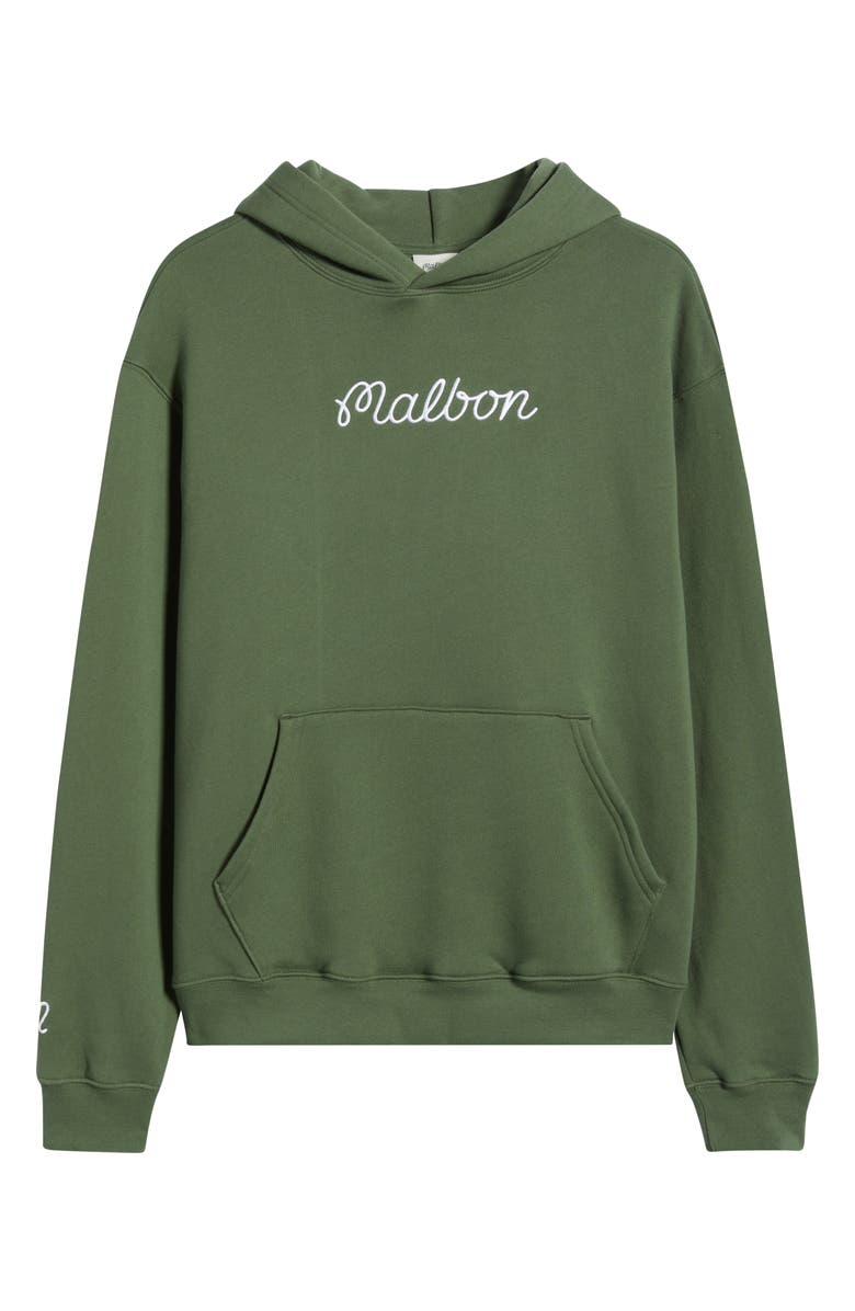 Malbon Golf Fesque Cotton Fleece Hoodie, Main, color, Olivine