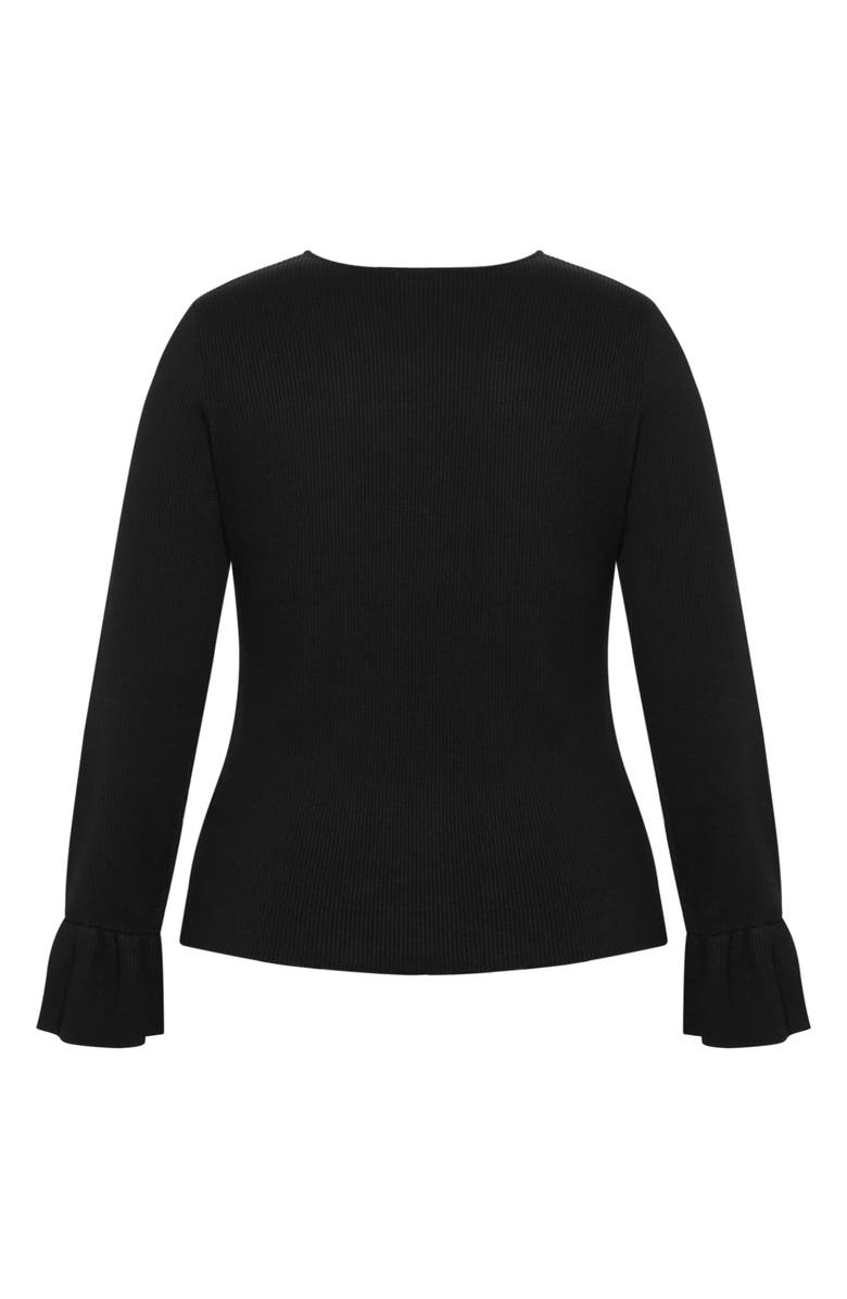 City Chic Selena Bell Sleeve Rib Sweater, Alternate, color, 