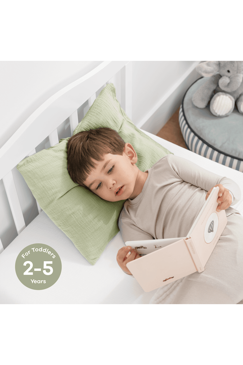 Toddler Pillows with Soft Muslin Pillow Case, Pack of 2, Alternate, color, Sage