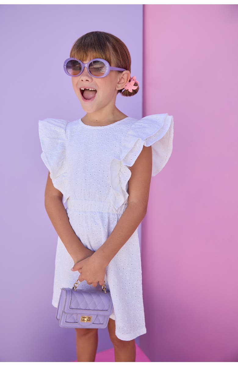 BISBY Kids' Embroidered Sadie Dress, Alternate, color, White Embroidery