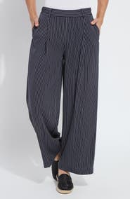 Lysse Clarette Stripe Pleated Wide Leg Pants