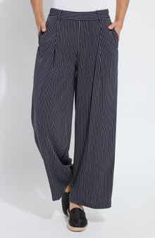 Lysse Clarette Stripe Pleated Wide Leg Pants