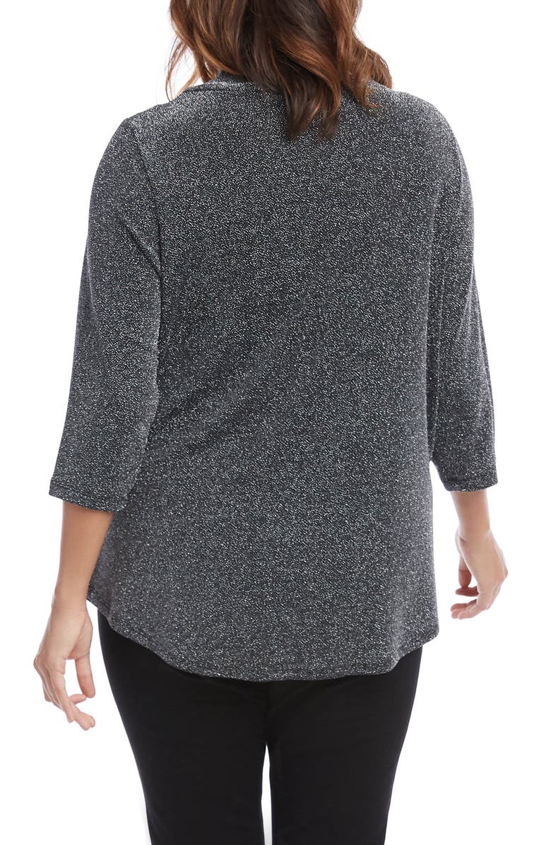 Karen Kane Glitter Knit Drape Neck Top, Alternate, color, 