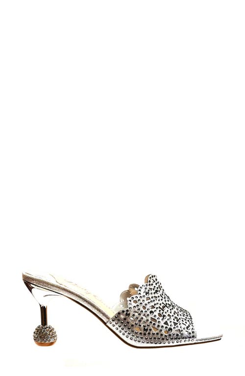 Lady Couture Fairy Studded Scallop Metallic Sandals In Silver