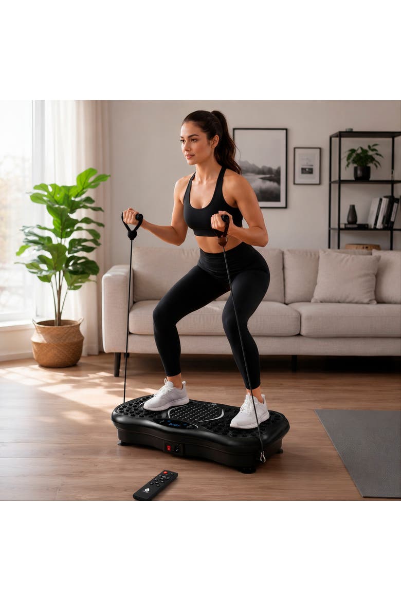 Vibration Plate Fitness Platform  Full - Body Exercise Machine, Alternate, color, Black