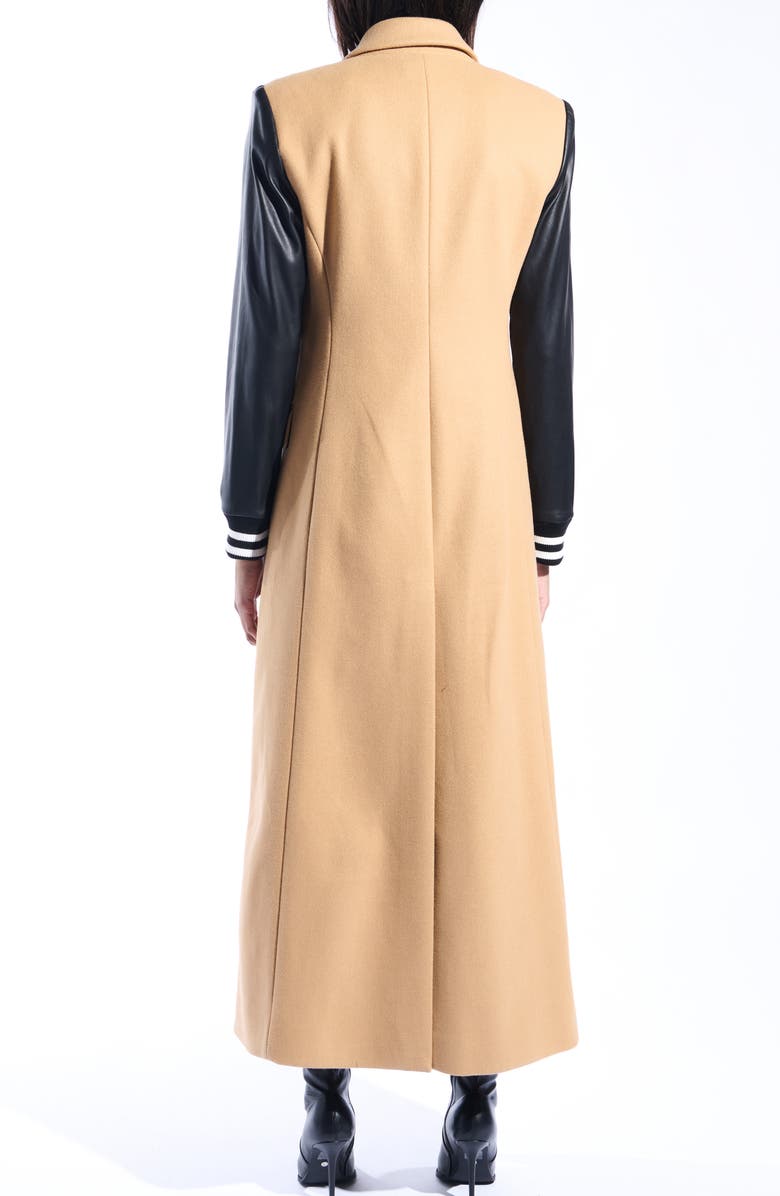 AZALEA WANG New York Mixed Media Coat, Alternate, color, Tan Multi