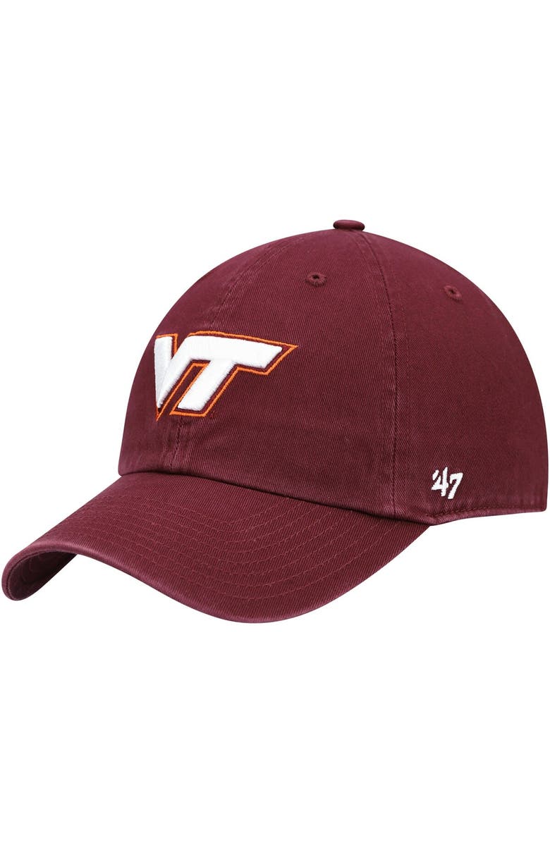 '47 Men's '47 Maroon Virginia Tech Hokies Clean Up Adjustable Hat, Main, color, 