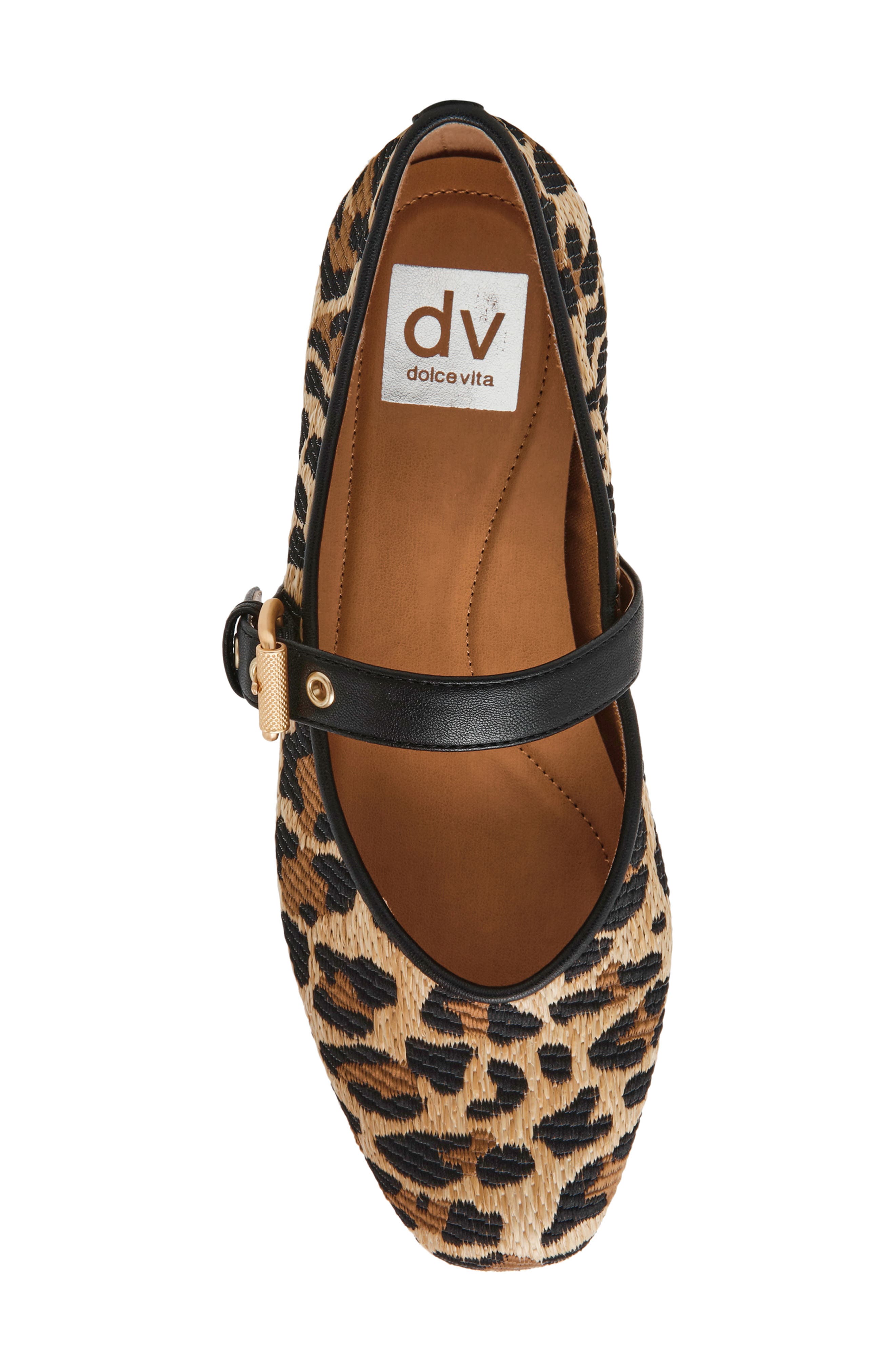 Mulaney Mary Jane Flat, Alternate, color, LEOPARD RAFFIA
