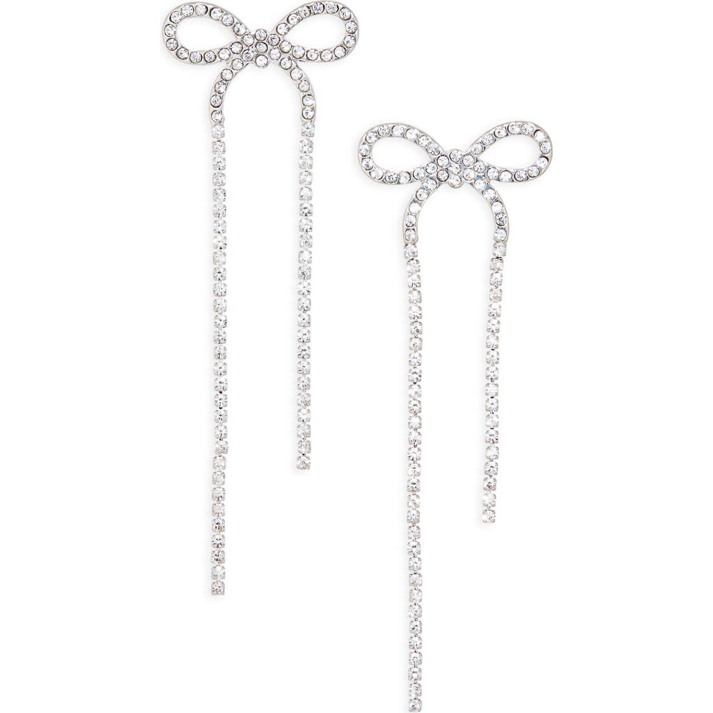 Bp. Sparkle Bow Earrings In Silver